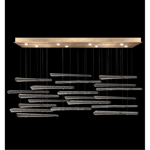 Elevate 8 Light 62 inch Gold Leaf Pendant Ceiling Light in Ebony Stardust Spires Studio Glass