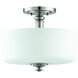 Neighborhood Dardyn 3 Light 13 inch Brushed Polished Nickel Convertible Semi Flush Ceiling Light in White Frosted Glass, Convertible to Pendant