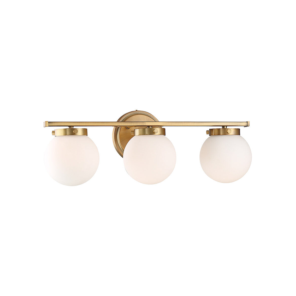 Mid-Century Modern 3 Light 24 inch Natural Brass Bathroom Vanity Light Wall Light