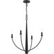 Jheni 4 Light 24 inch Matte Black Chandelier Ceiling Light