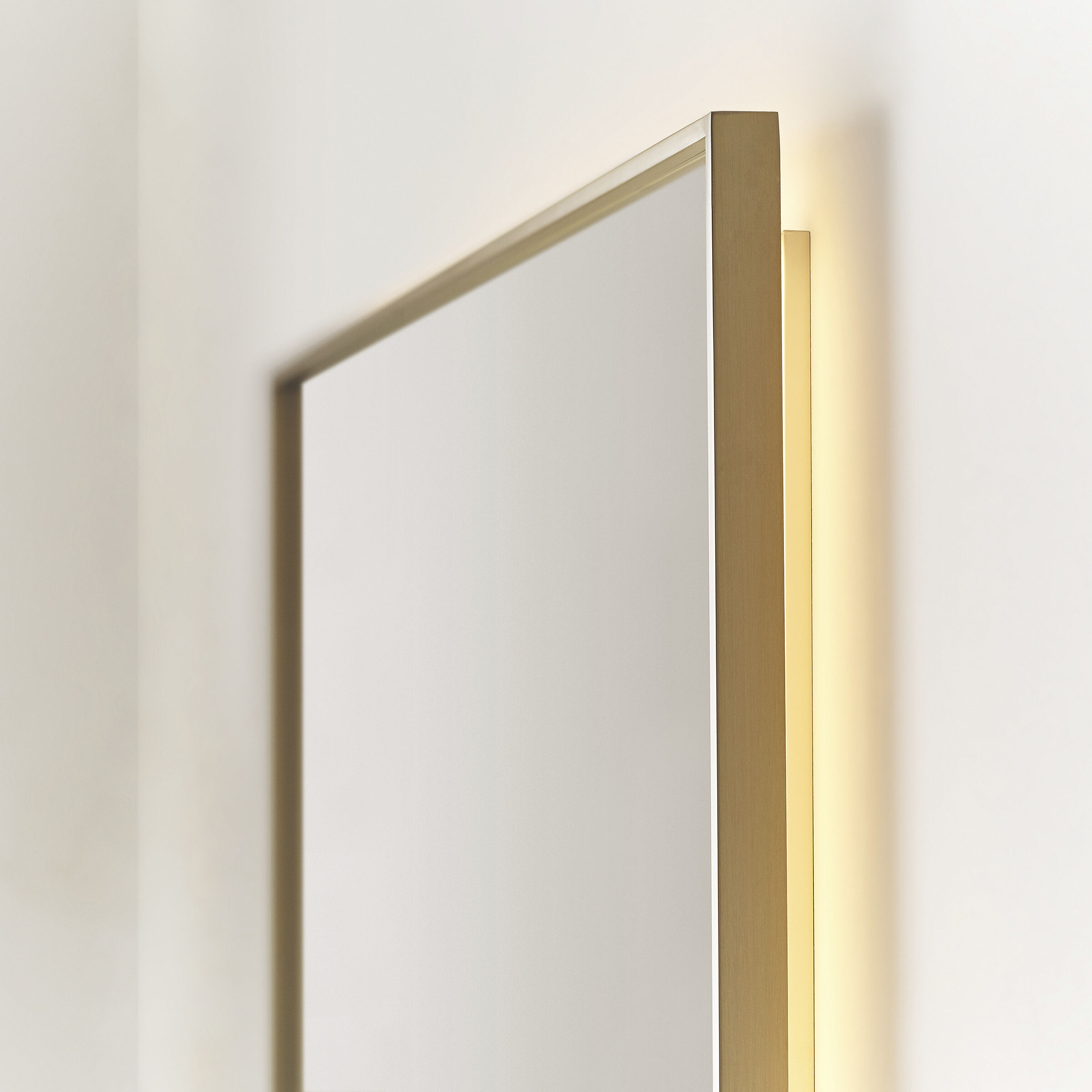 Cadre 30 X 30 inch Satin Brass Backlit Wall Mirror