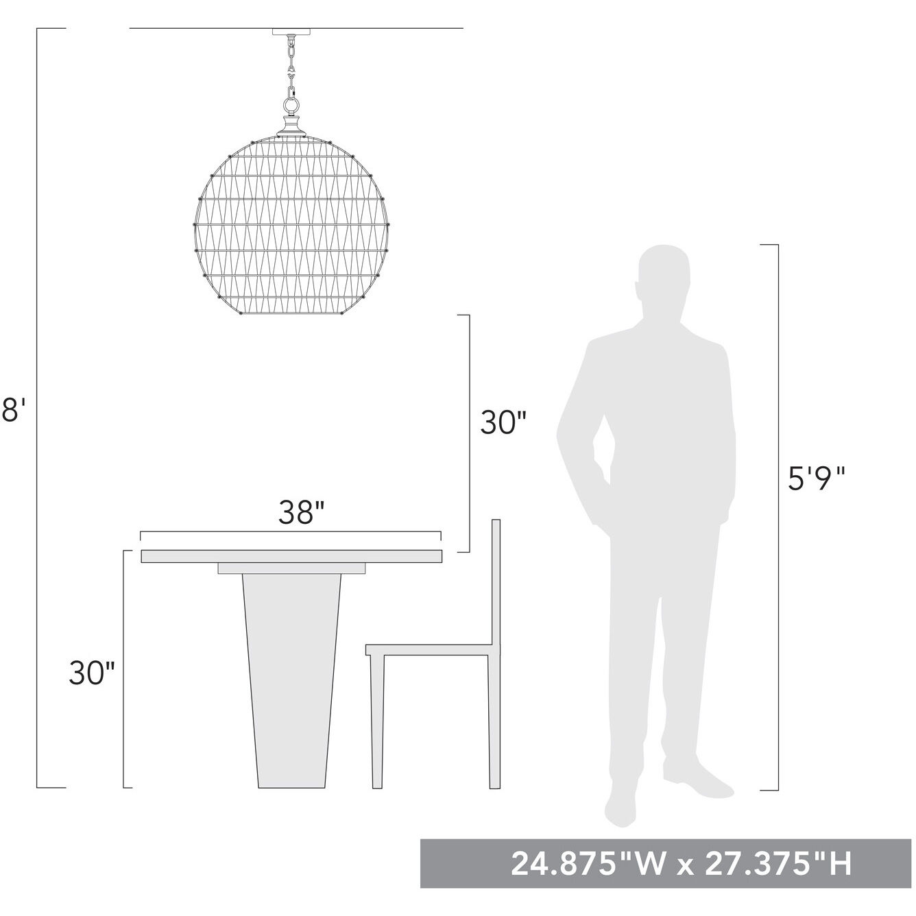 Florence 5 Light 24.88 inch Matte Black Pendant Ceiling Light