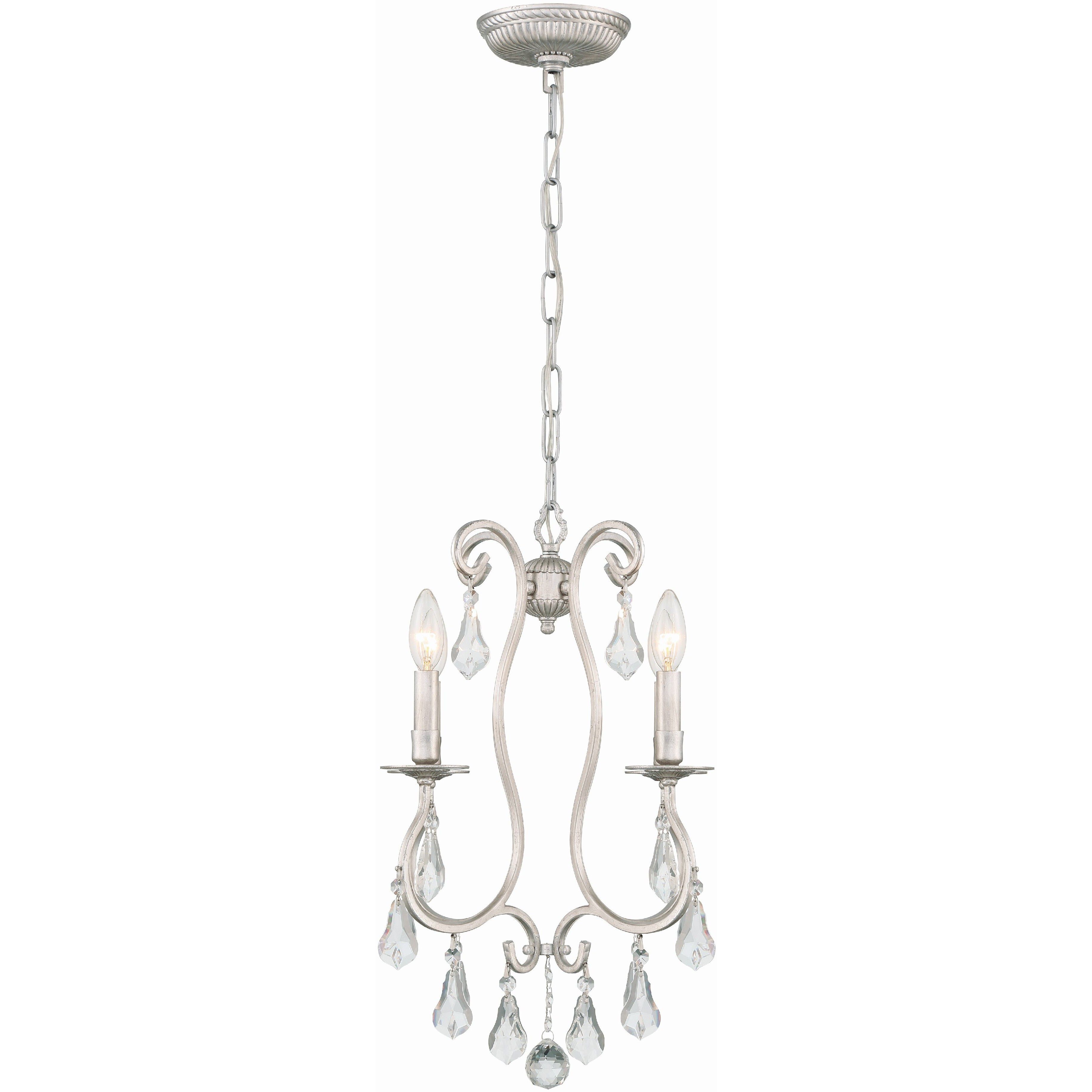 Ashton 4 Light 16 inch Olde Silver Mini Chandelier Ceiling Light in Clear Swarovski Strass