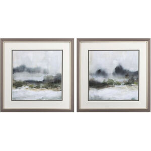 Landscapes Blue and Green and Gray Framed Art