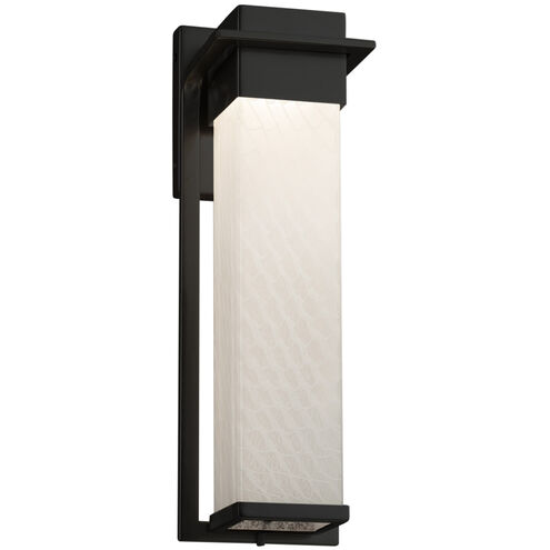 Fusion 16.5 inch Matte Black Outdoor Wall Sconce in Weave Fusion