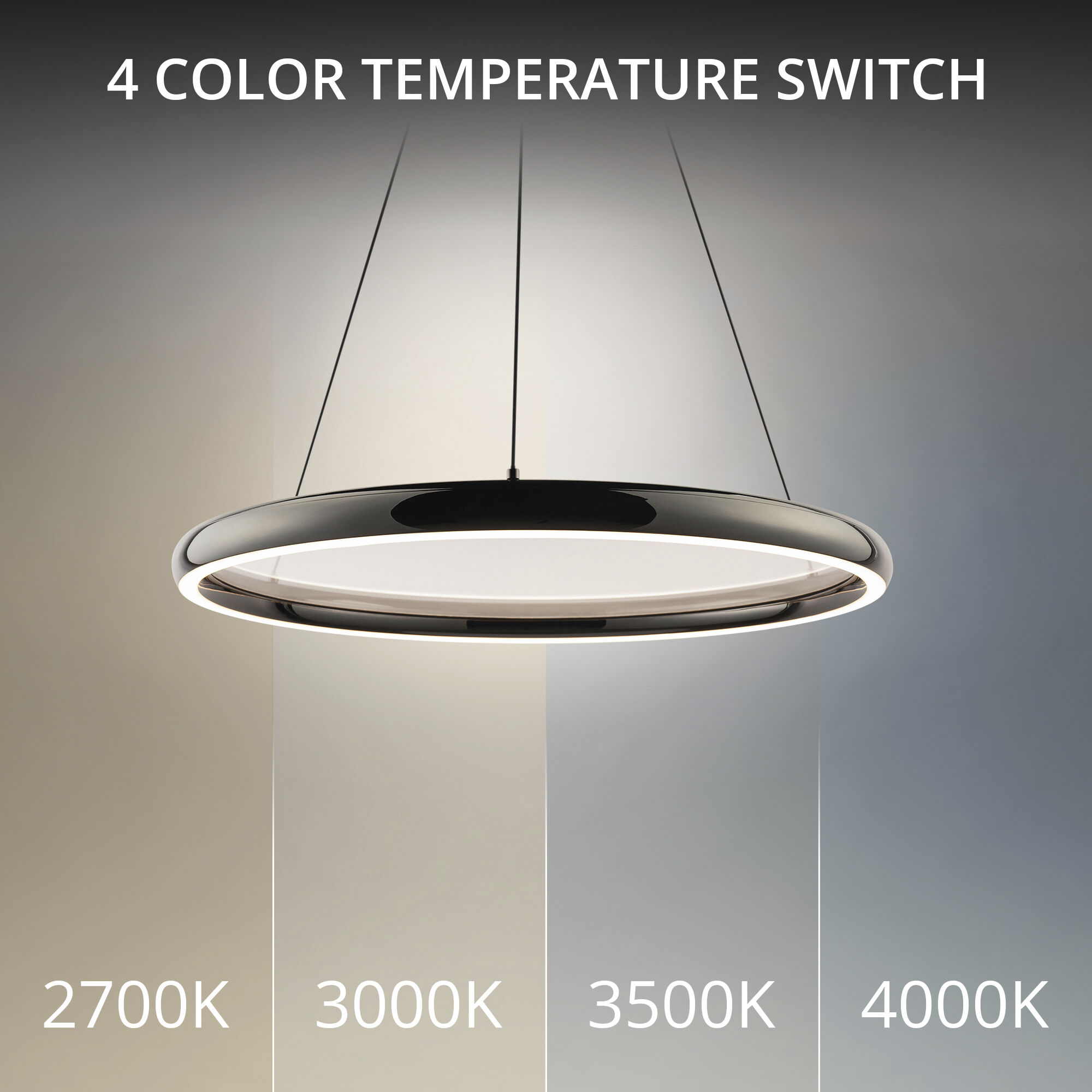 Huxley LED 23.38 inch Black Chrome Pendant Ceiling Light in 3500K, dweLED