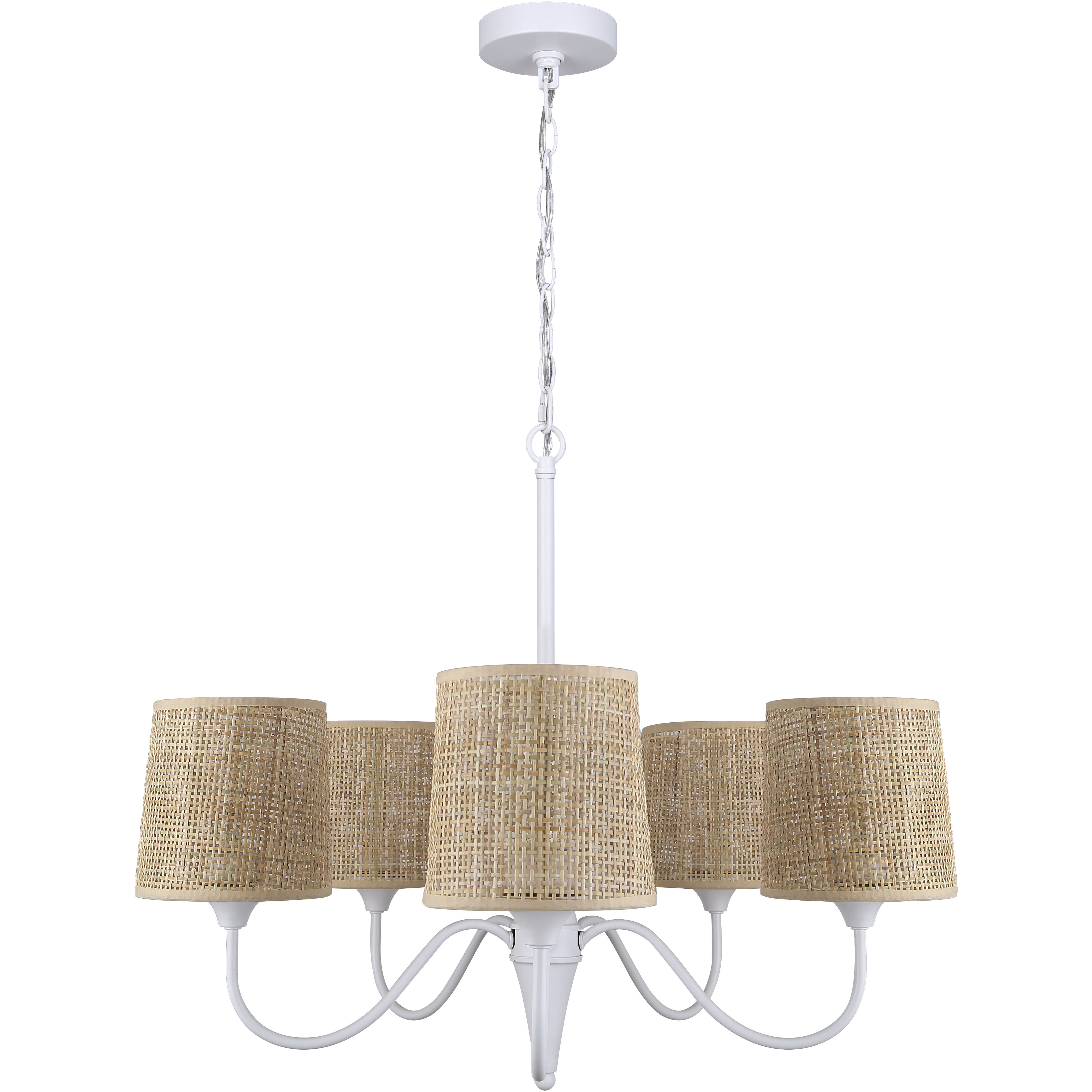 Daisey 5 Light 27 inch White Chandelier Ceiling Light