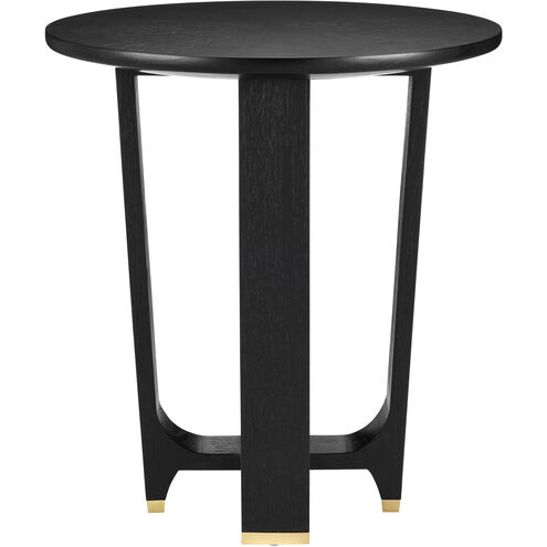 Blake 19.75 inch Matte Caviar Black/Polished Brass Accent Table