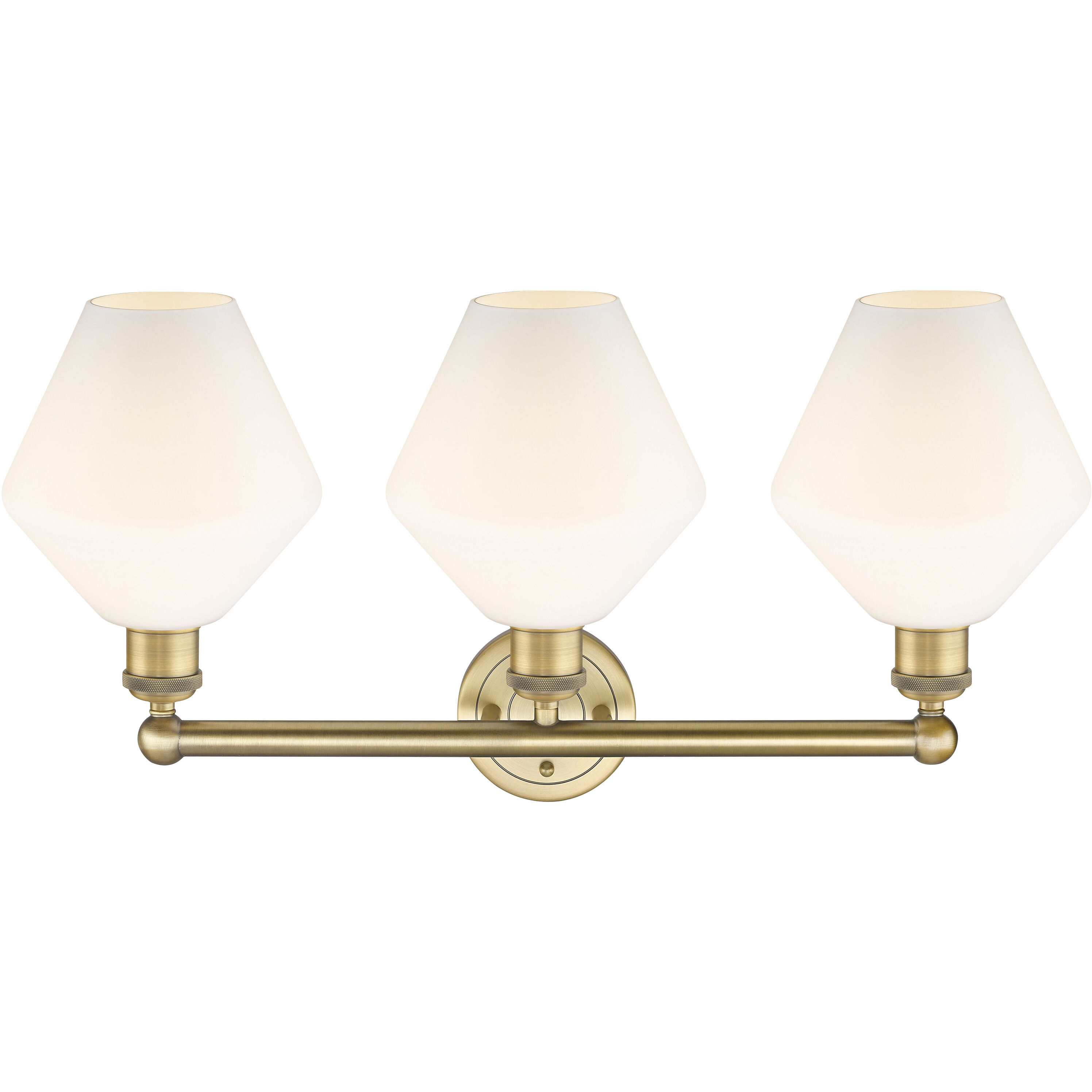 Cindyrella 3 Light 26 inch Brushed Brass Bath Vanity Light Wall Light in Cased Matte White