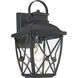 Belmont 1 Light 15 inch Black Outdoor Wall Lantern 