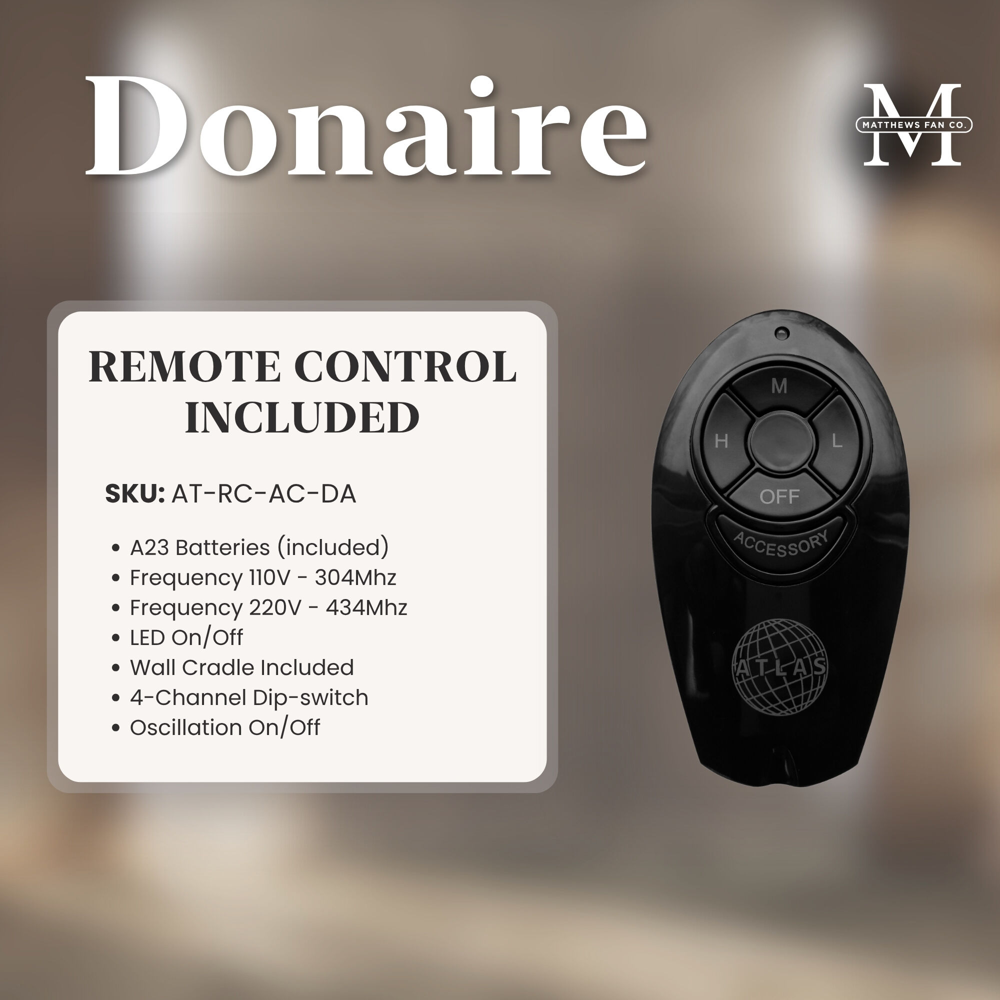 Atlas Donaire 52 inch Gloss White Paddle Fan, Coastal Wet Rated