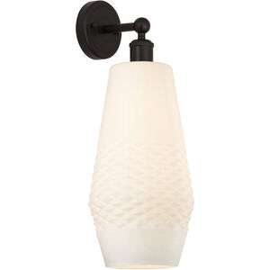 Windham 1 Light 7 inch Oil Rubbed Bronze Sconce Wall Light in White Glass