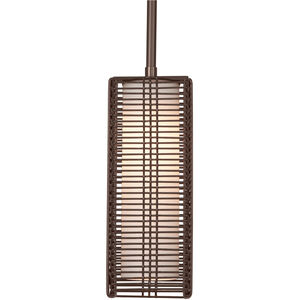 Downtown Mesh 1 Light 4 inch Flat Bronze Pendant Ceiling Light in Adjustable Cord, E26 Incandescent, Frosted