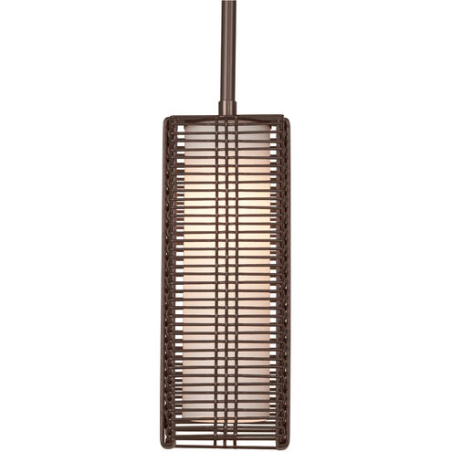 Downtown Mesh LED 4 inch Flat Bronze Pendant Ceiling Light in Rod, Frosted, 2700K LED