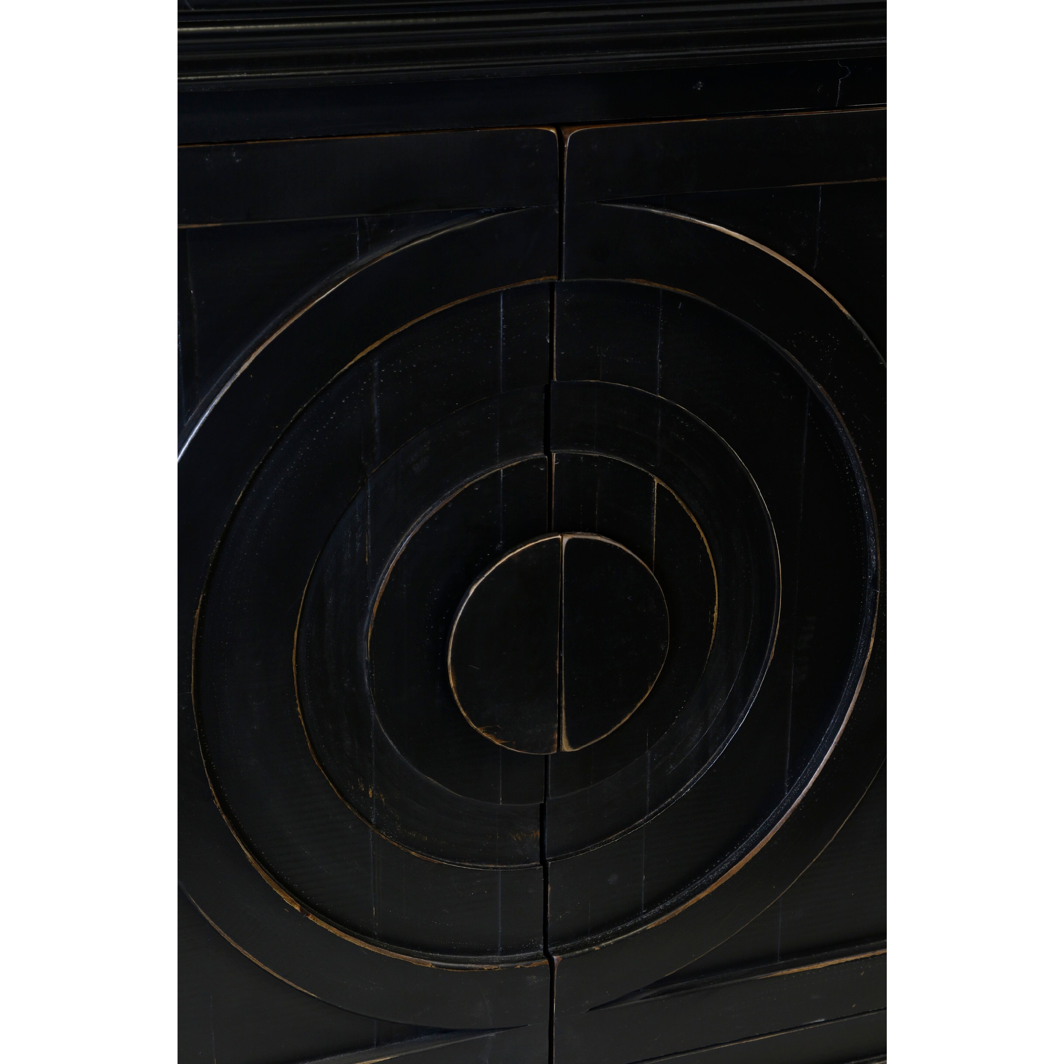 Circles 80 X 17 inch Black Distressed Credenza