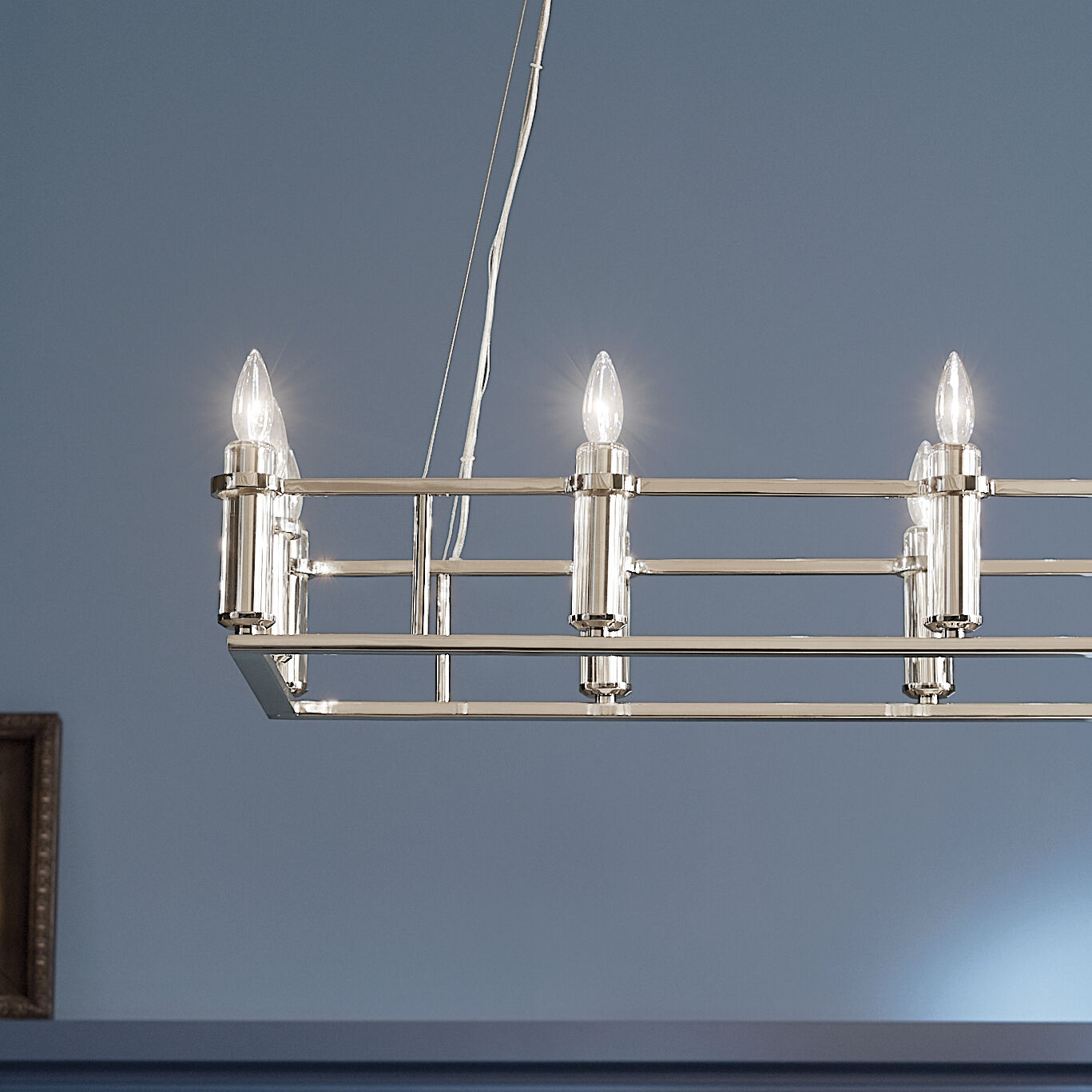 Rosalind 12 Light 17 inch Polished Nickel Chandelier Linear Ceiling Light