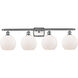 Ballston Athens 4 Light 36 inch Brushed Satin Nickel Bath Vanity Light Wall Light in Matte White Glass, Ballston