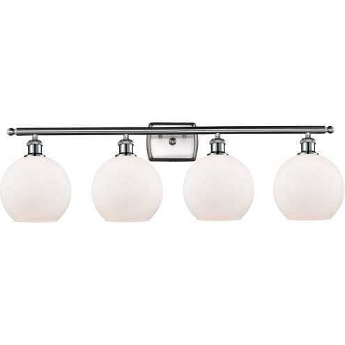 Ballston Athens 4 Light 36 inch Brushed Satin Nickel Bath Vanity Light Wall Light in Matte White Glass, Ballston