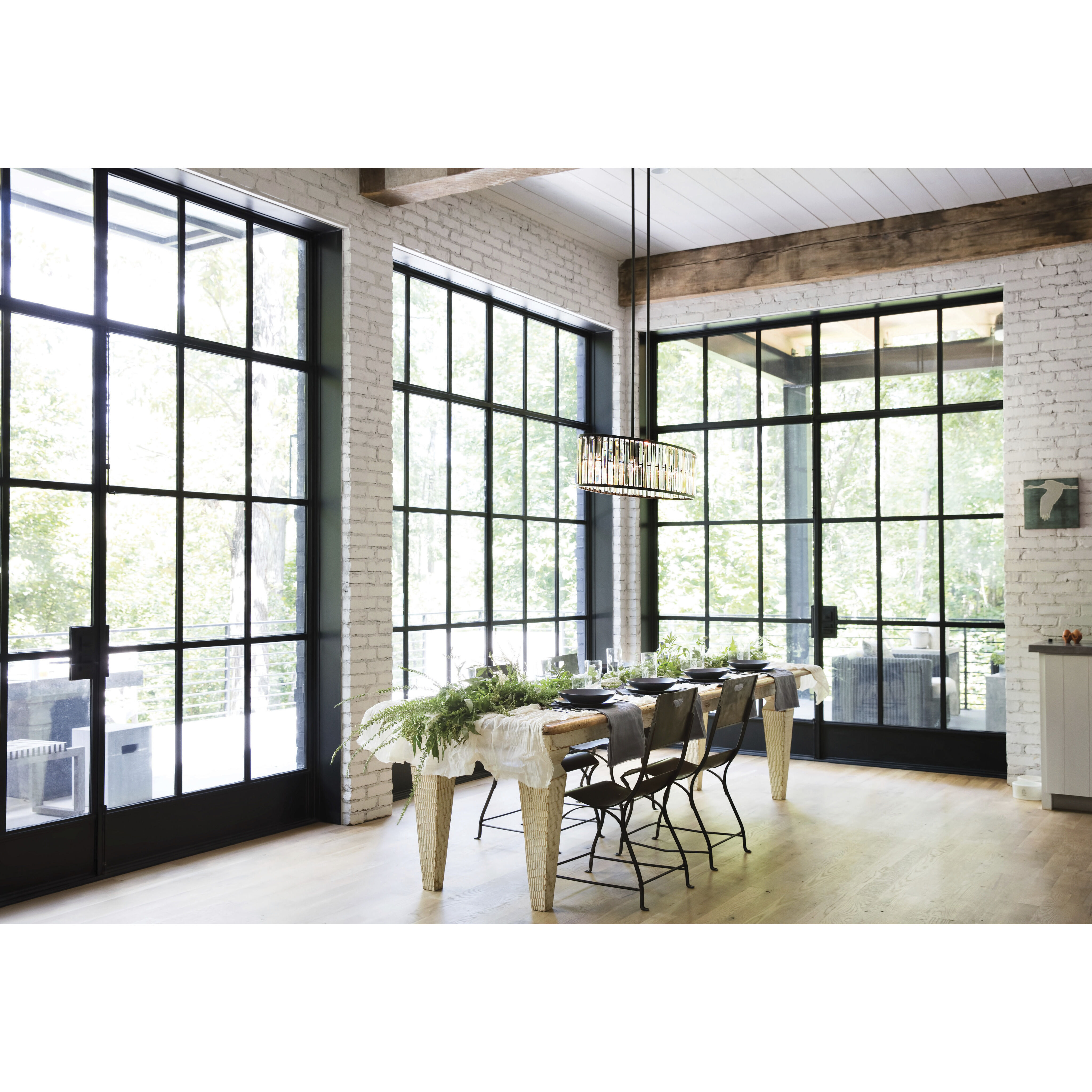 Gemma LED 45 inch Vintage Bronze Foyer Light Ceiling Light, Linear & Oval