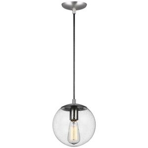 Leo - Hanging Globe 1 Light 8 inch Satin Aluminum Pendant Ceiling Light
