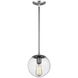 Leo - Hanging Globe 1 Light 8 inch Satin Aluminum Pendant Ceiling Light