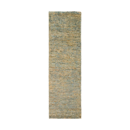 Essential 96 X 30 inch Dark Green/Sage/Light Gray/Dark Brown Rugs, Jute