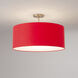 Stretch 1 Light 17 inch Weathered Brass Semi-Flush Mount Ceiling Light in Crimson Red Linen