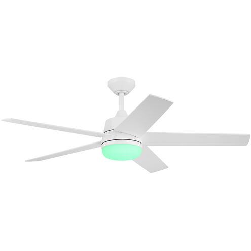 Astrea 52 inch Matte White with Reversible Matte White/Blonde Maple Blades Smart Color Fan