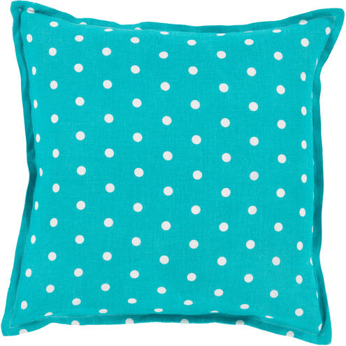 Polka Dot 22 inch Teal, Cream Pillow Kit