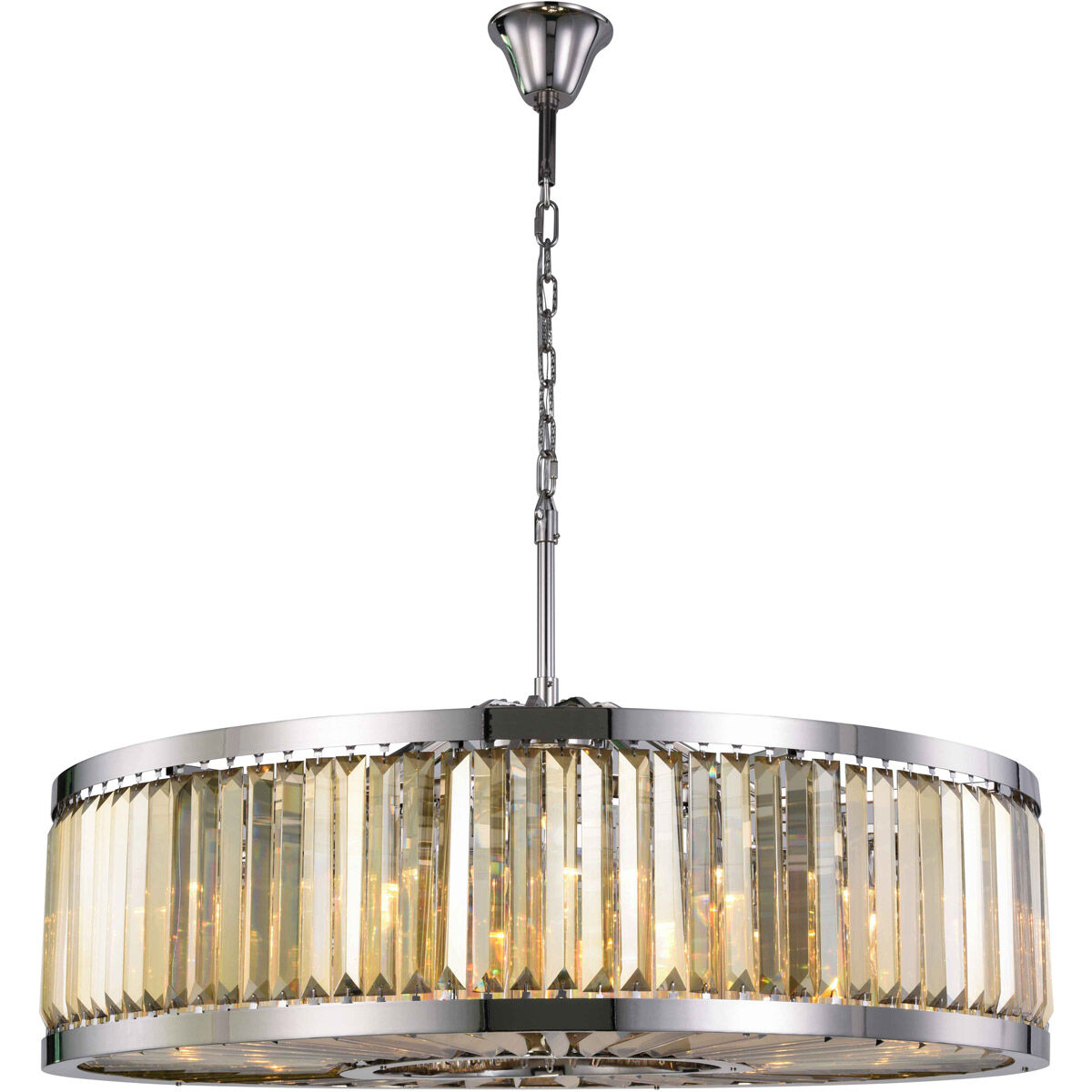 Chelsea 10 Light 43.5 inch Polished Nickel Chandelier Ceiling Light in Golden Teak, Urban Classic