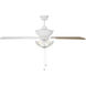 Modern 52 inch White with Walnut/Black Blades Outdoor Ceiling Fan