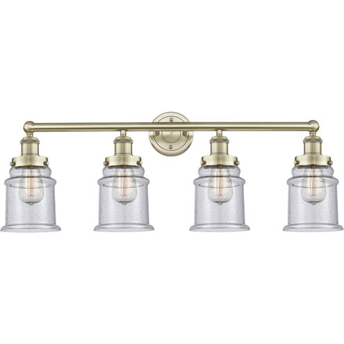 Canton 4 Light 33 inch Antique Brass Bath Vanity Light Wall Light in Seedy