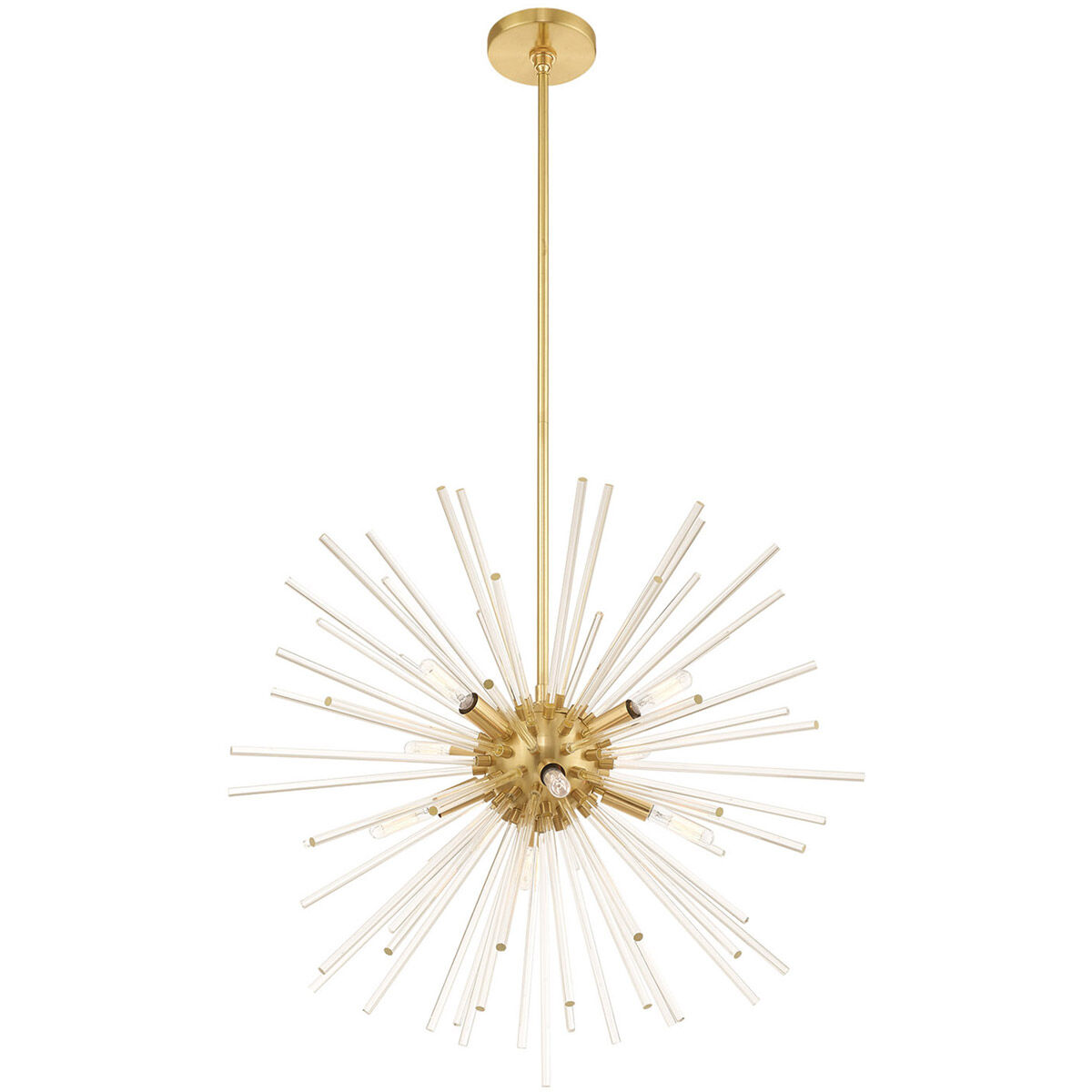 Utopia 8 Light 26 inch Satin Brass Pendant Chandelier Ceiling Light