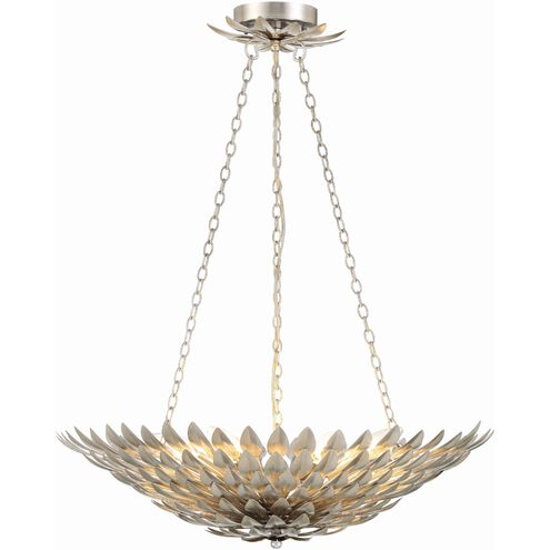 Crystorama 517-SA Broche 6 Light 24.5 inch Antique Silver Chandelier  Ceiling Light