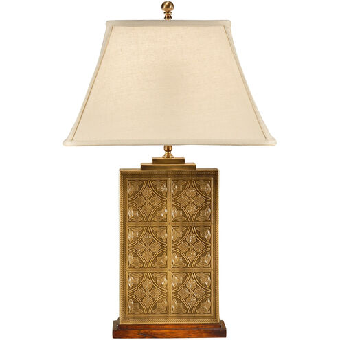 Traditional 30 inch 100 watt Laser Etched/Antique Patina Table Lamp Portable Light
