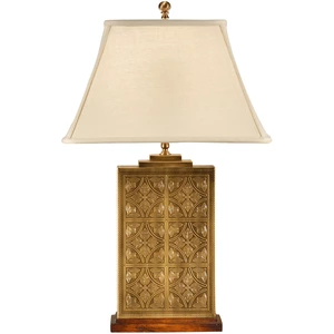 Traditional 30 inch 100 watt Laser Etched/Antique Patina Table Lamp Portable Light