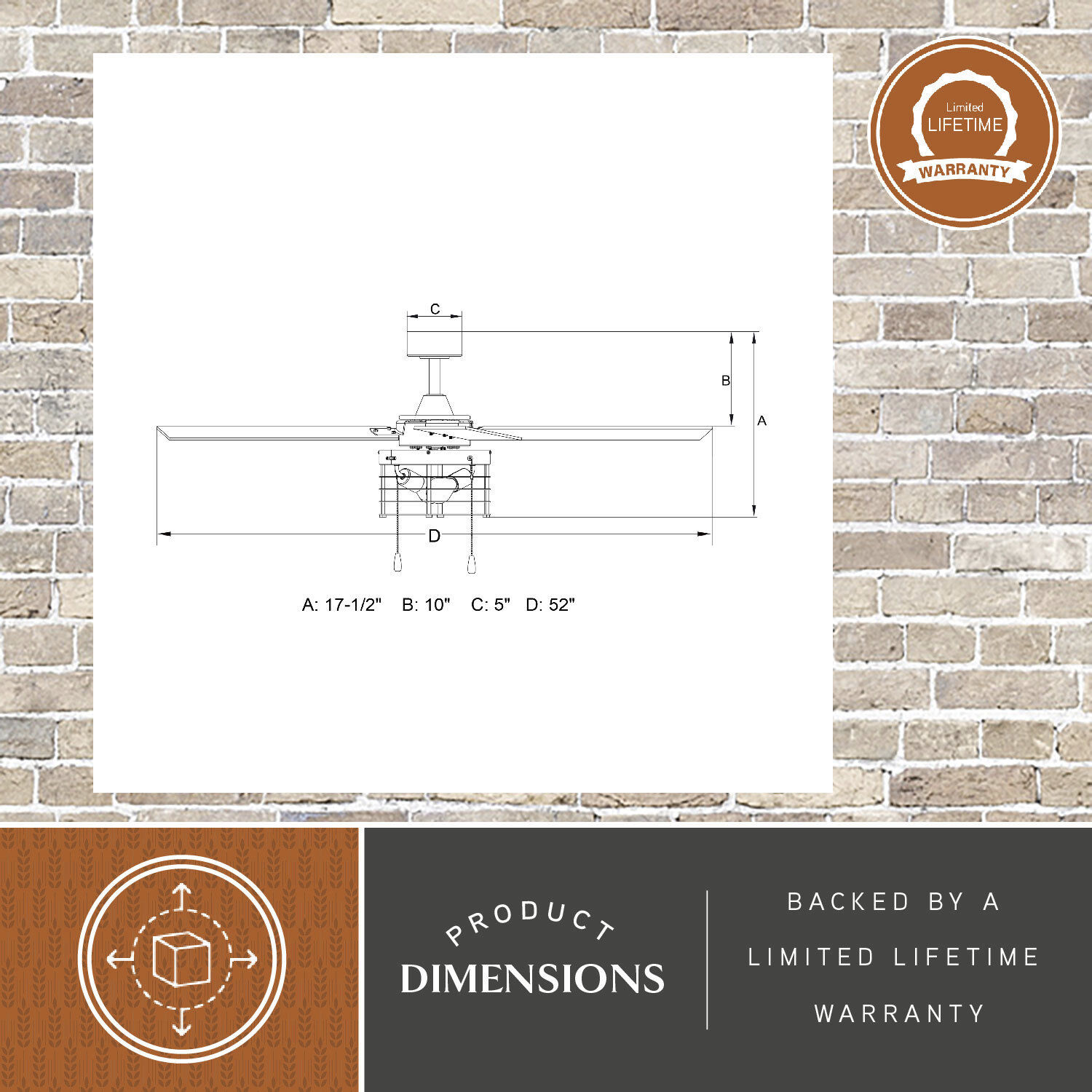 Rowan 22.44 inch Black with Driftwood-Black Walnut Blades Ceiling Fan