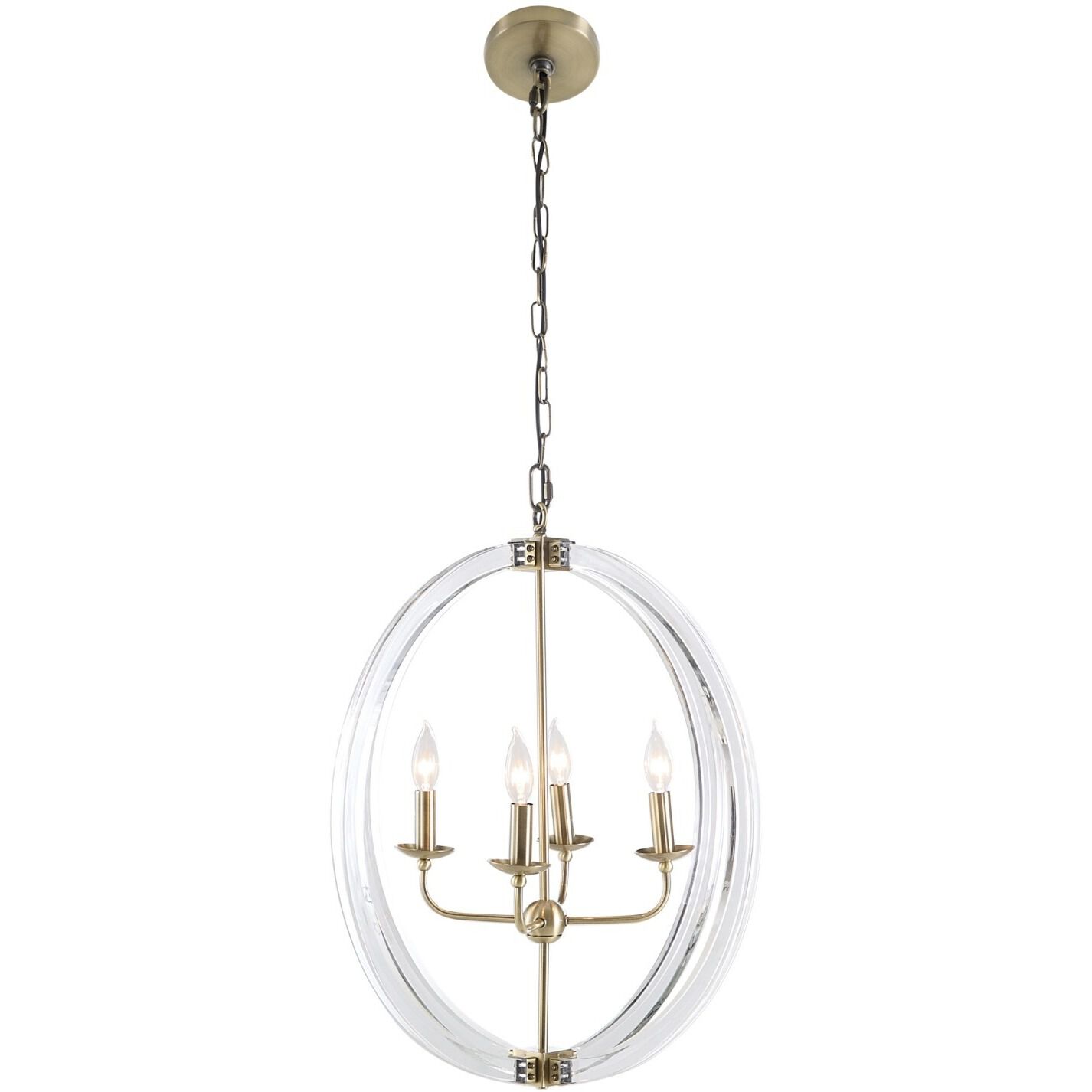 Grayson 4 Light 24 inch Antique Brass Chandelier Ceiling Light