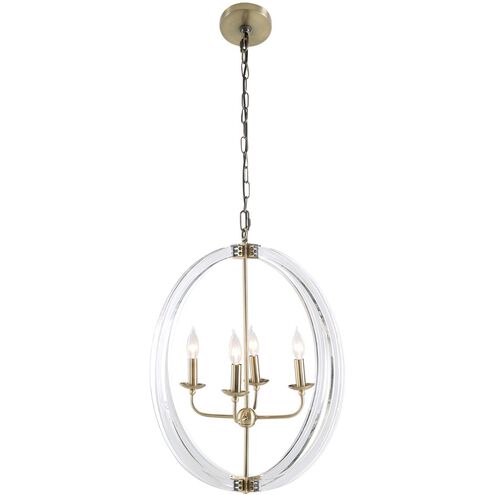 Grayson 4 Light 24 inch Antique Brass Chandelier Ceiling Light