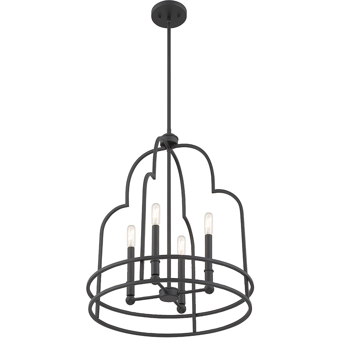 Diplomat 4 Light 20 inch Matte Black Pendant Ceiling Light