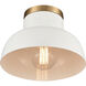 Lewellen 1 Light 10 inch Matte White with Brushed Gold Semi Flush Mount Ceiling Light