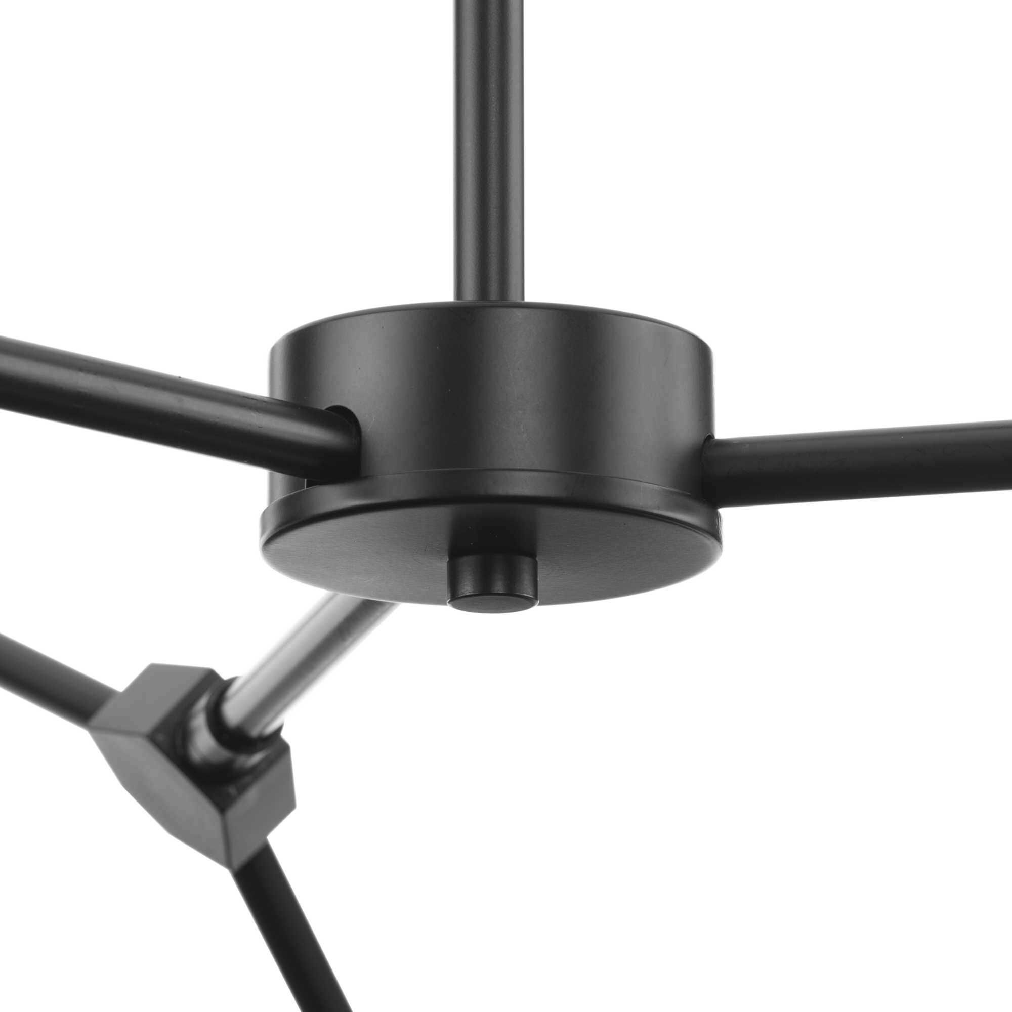 Haas 6 Light 50 inch Matte Black Chandelier Ceiling Light, Design Series