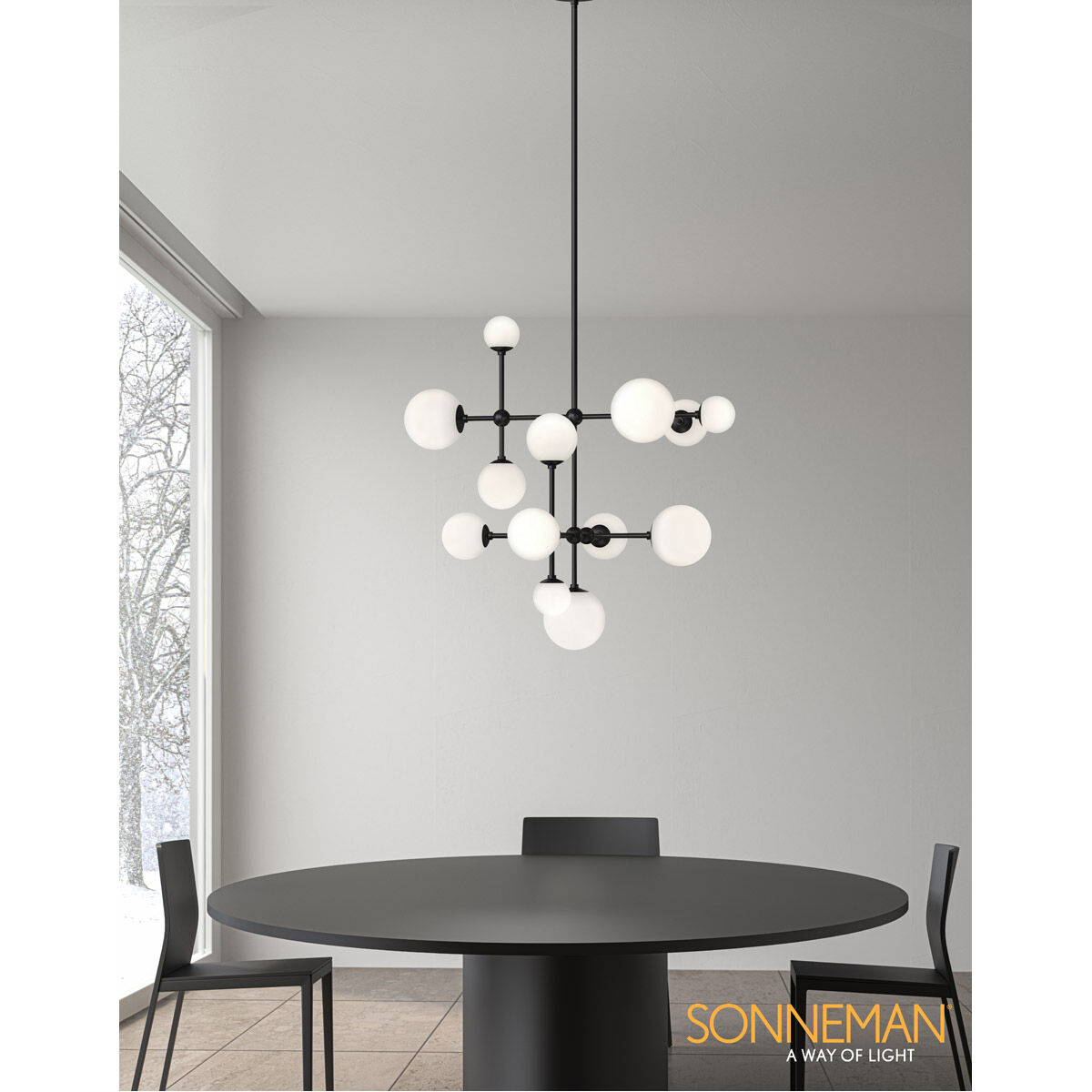 Sabon LED 29 inch Satin Black Pendant Ceiling Light