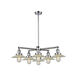 Franklin Restoration XX-Large Beacon 6 Light 35 inch Polished Chrome Chandelier Ceiling Light in Incandescent, Seedy Glass, Franklin Restoration