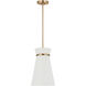 Fynn LED 9.75 inch Satin Brass Pendant Ceiling Light