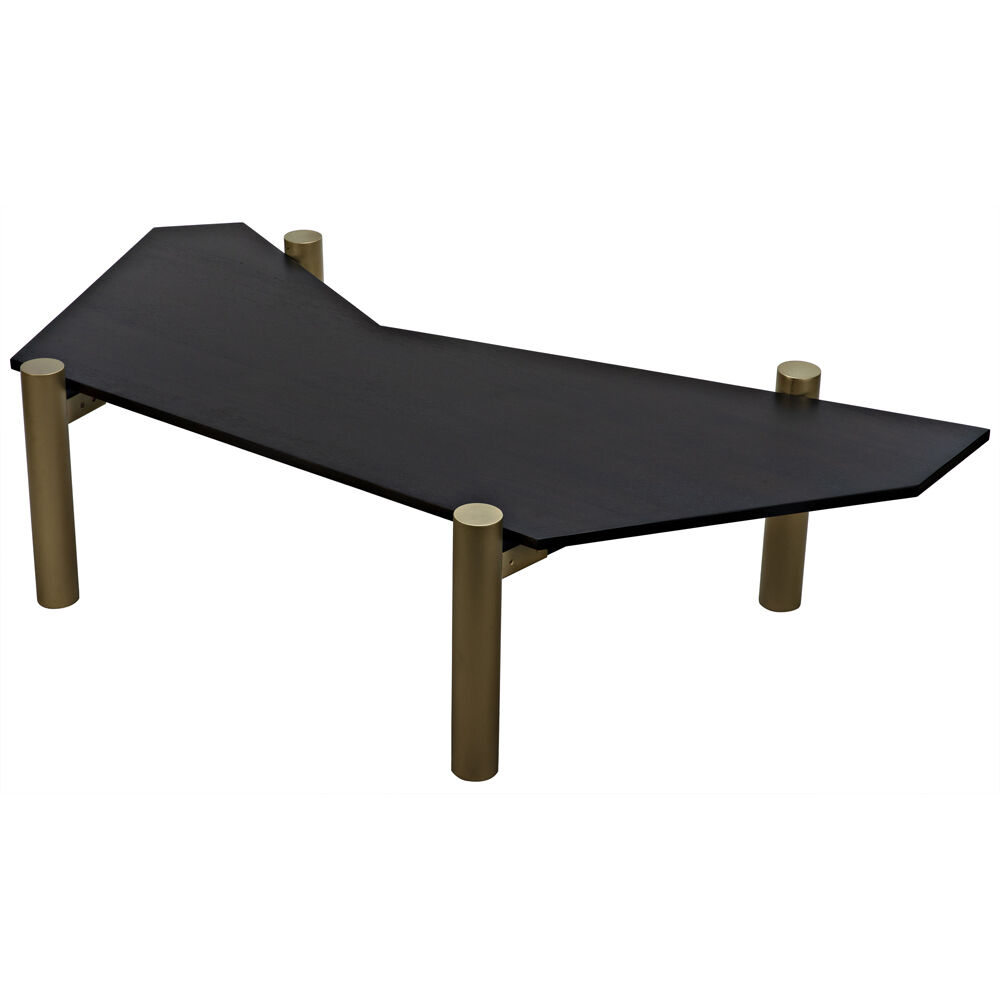 Tabu 70 X 33 inch Ebony Walnut and Antique Brass Coffee Table