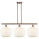 Ballston Cindyrella 3 Light 39 inch Antique Copper Island Light Ceiling Light in Incandescent, Matte White Glass