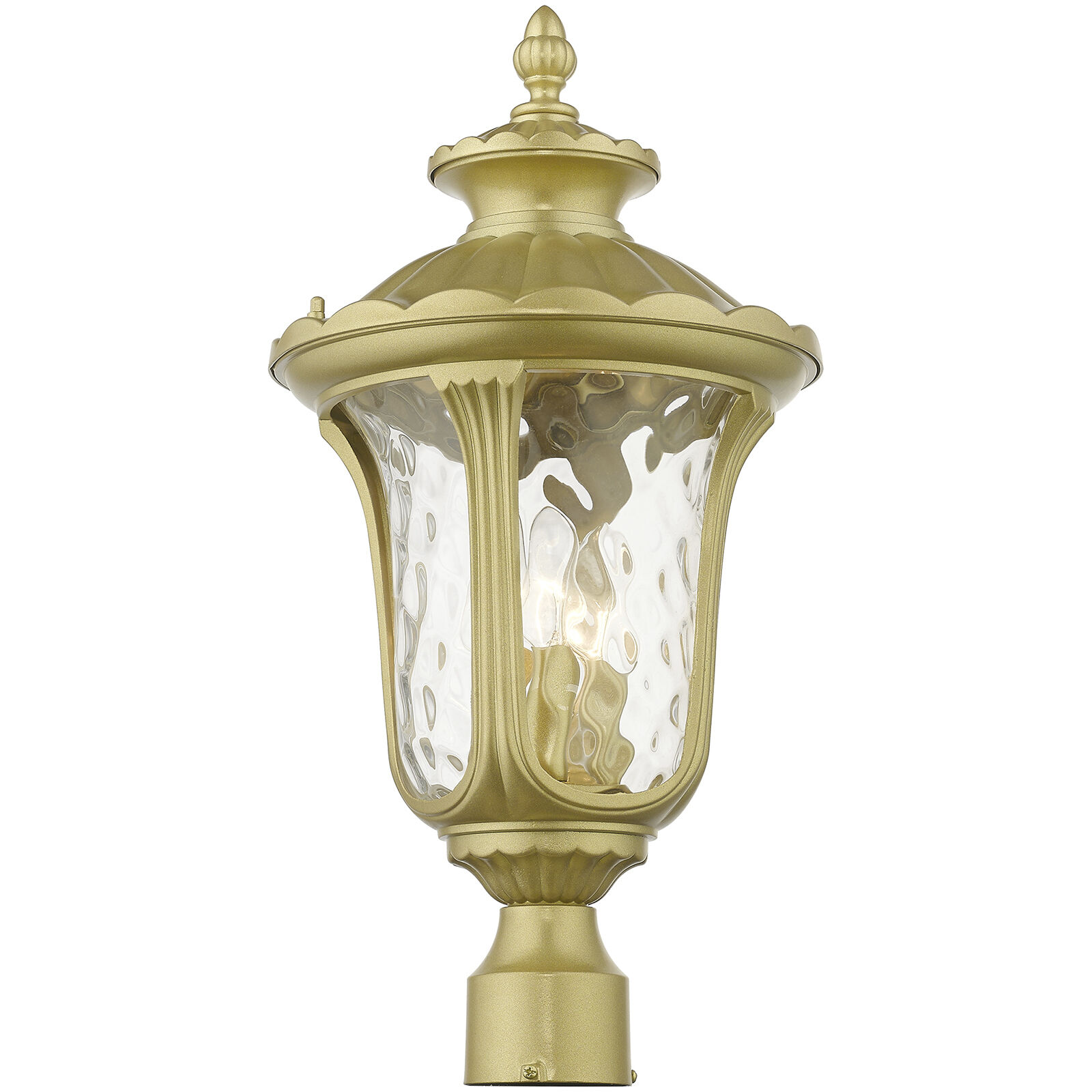 Oxford 3 Light 21.5 inch Soft Gold Outdoor Post Top Lantern, Large