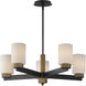 Ruffles 5 Light 30.25 inch Black and Antique Brass Single-Tier Chandelier Ceiling Light