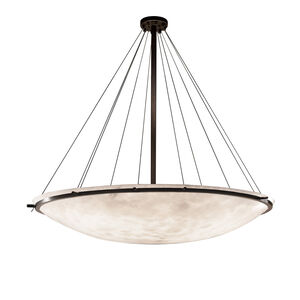 Clouds 75 inch Dark Bronze Semi-Flush Bowl with Ring Ceiling Light in Incandescent